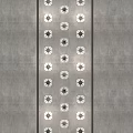 Stone and Wood Wall with Neatly Arranged White Squares Black Stars and Lighting
