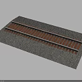Detailed Railway Track Model With Gravel Base And Red Sleepers