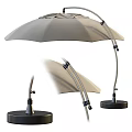 Green Outdoor Patio Umbrella With Metal Frame And Stable Base For Shade Protection