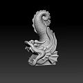 Mythical Dragon Sculpture With Intricate Scaled Body Curved Tail And Fierce Head Design