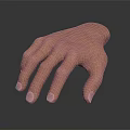 Realistic Human Hand Showing Natural Skin Tone Neatly Trimmed Nails Detailed Texture on Dark Background