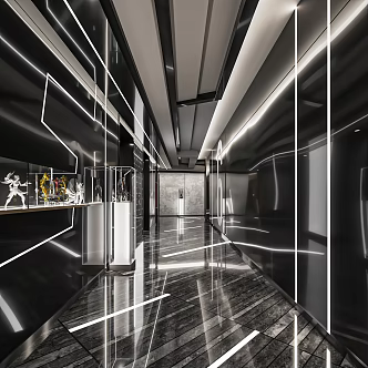 Modern Average Hotel Average Hotel Corridor Average Entrance Hotel Front Office Landscape Sparch End View Ornaments 3d model