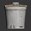 White Food Processor With Control Panel And Red Buttons Design