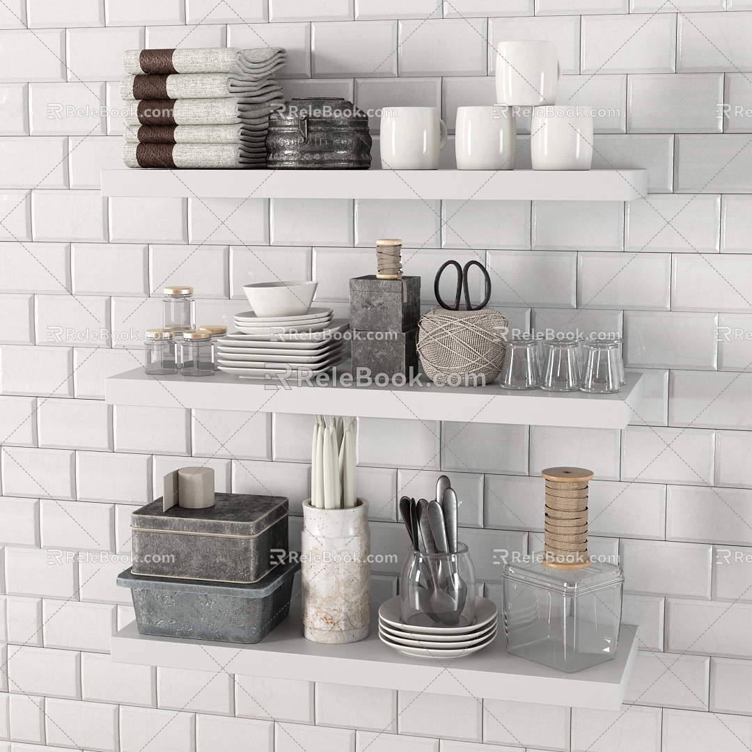 Modern Kitchen Supplies 3d model