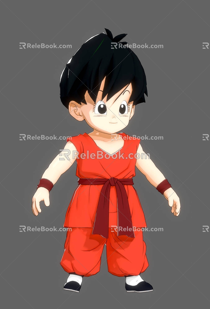 Cartoon Dragon Ball Monkey King Cartoon Dragon Ball Animation Cartoon Monkey King Children's Childhood Movie 3d model