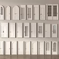 Various White Doors With Different Designs And Styles For Home Interior 3d model