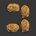 Fresh Crab Sushi Pieces With Orange Filling And Green Scallions On Black Background