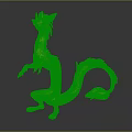 White Fantasy Dragon Character With Pink Accents Standing Long Tail