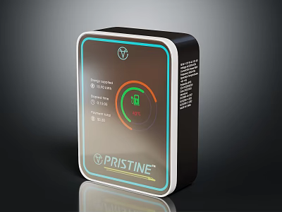 PRISTINE Smart Energy Device With Digital Display Showing Energy Usage Battery Status And Temperature 3d model