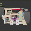 Colorful Toy Structure Featuring Conveyor Belt And Multicolored Building Modules 3d model