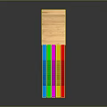 Colorful Wooden Slide Structure With Multiple Colored Chutes And Smooth Surface Design