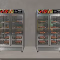 Double Door Glass Door Display Freezers With Stainless Steel Design For Food Storage