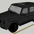 Silver SUV Car with Black Roof and Black Wheels Red Accents in Yellow Display Frame