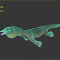3D Dinosaur Wall Decor With Green Brown Yellow Color And Sculptural Design
