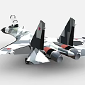 Modern Camouflage Fighter Jet With Red Star Emblem Cockpit and Landing Gear