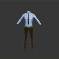 Men's Formal Clothing White Shirt Black Tie Trousers Belt And Shoes