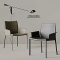 Modern Poliform Dining Chairs With Sleek Armrests And Minimalist Design In Neutral Tones