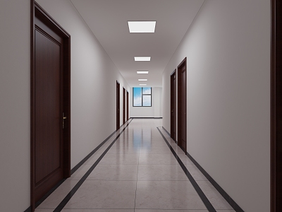 Modern aisle corridor 3d model