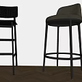 Modern Bar Chair Bar Stool Wrought Iron Backrest High Stool 3d model