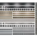 Detailed Industrial Metal Perforated Panels With Grid Strips And Textured Surfaces