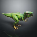 Vibrant Green T-Rex Dinosaur Model With Realistic Texture And Dynamic Stance 3d model