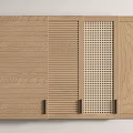 Modern Wooden Decorative Panel With Natural Grain Striped Perforated Textures