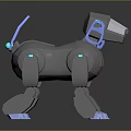 Robotic Dog With Mechanical Structure And Metallic Body Blue Accents And Glowing Lights On Paws