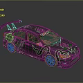 Custom Race Car With Green Snake Pattern Rear Spoiler And Black Body Design