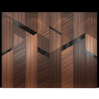 Solid wood background wall 3d model