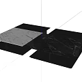 Modern Sofa Coffee Table Set With Black And White Marble Top Modern Design 3d model