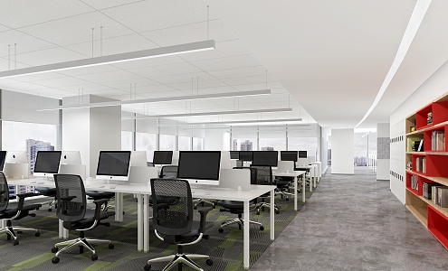 modern public office area open office area 3d model