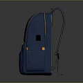 Blue Daily Use Backpack With Orange Accents And Practical Pockets