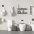 Different Styles Of Bathroom Toilets Including Wall Mounted And Floor Standing With Accessories