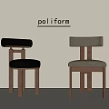 Middle Style Dining Chair Writing Chair Single Chair 3d model