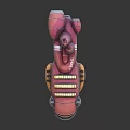 Pink 2106 Vehicle With Yellow Accents And Cartoonish Futuristic 3D Model Design