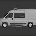 Functional White Utility Van With Roof Mounted Emergency Lights And Practical Design 3d model