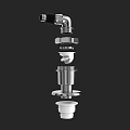 Stainless Steel Bathroom Small Fixture With Angled Black Connector And Base Plate