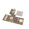 Essential Household Items Including Rolled Towels Round Cushions Square Blocks And Dumbbells