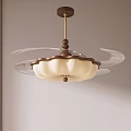 Elegant Modern Chandelier With Wooden Rod White Lampshade And Transparent Rings
