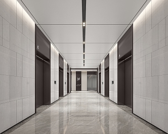 Modern elevator hall elevator hall elevator aisle corridor 3d model