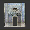 Intricate Traditional Archway Adorned With Colorful Tile Patterns And Stone Base Structure