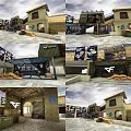 Detailed CF Game Scene With Military Style Buildings Flags And Crates