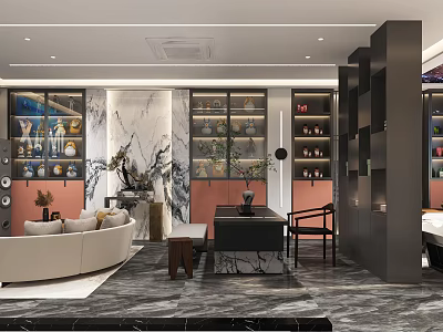 Elegant Luxury Beauty Salon Interior With Modern Hair Styling Stations And Stylish Decor 3d model