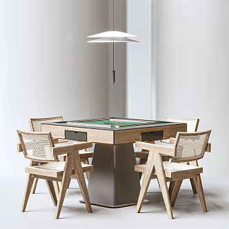 Modern Mahjong Table and Chair 3d model