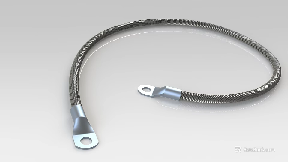 Flexible Braided Metal Hose With Stainless Steel Fittings On Both Ends 3d model 