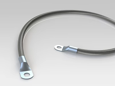 Flexible Braided Metal Hose With Stainless Steel Fittings On Both Ends 3d model