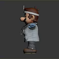 Doctor Mario Character Figurine In White Coat With Stethoscope Red Tie And Blue Gloves