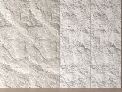 Modern rubble background wall cement board molten rock 3d model