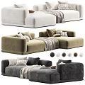 Modern Comfortable Upholstered Double Sofa With Decorative Pillows And Multiple Stylish Fabric Color Choices