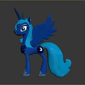 Game And Movie Character Blue Unicorn Pony With Wings Sparkling Hooves And Gem
